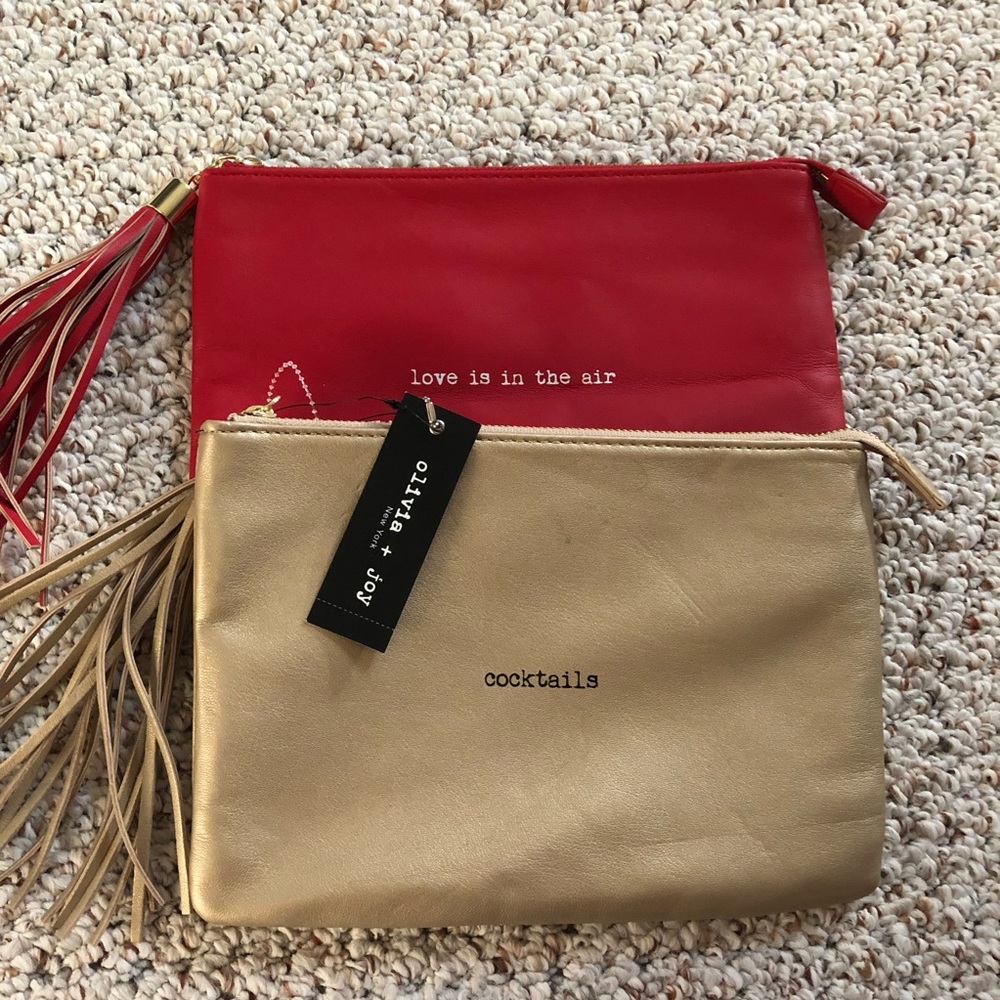 Red and gold wristlet clutch bag bundle!